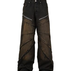 'Vortex' Washed Distressed Baggy Jeans